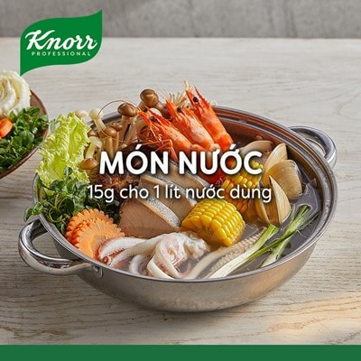 Knorr Bột Nêm Hải Sản 300g - Knorr Bột Nêm Hải Sản làm từ tôm cá và hải sản tự nhiên giúp tăng hương vị hải sản đậm đà và hấp dẫn hơn cho các món ăn hải sản.